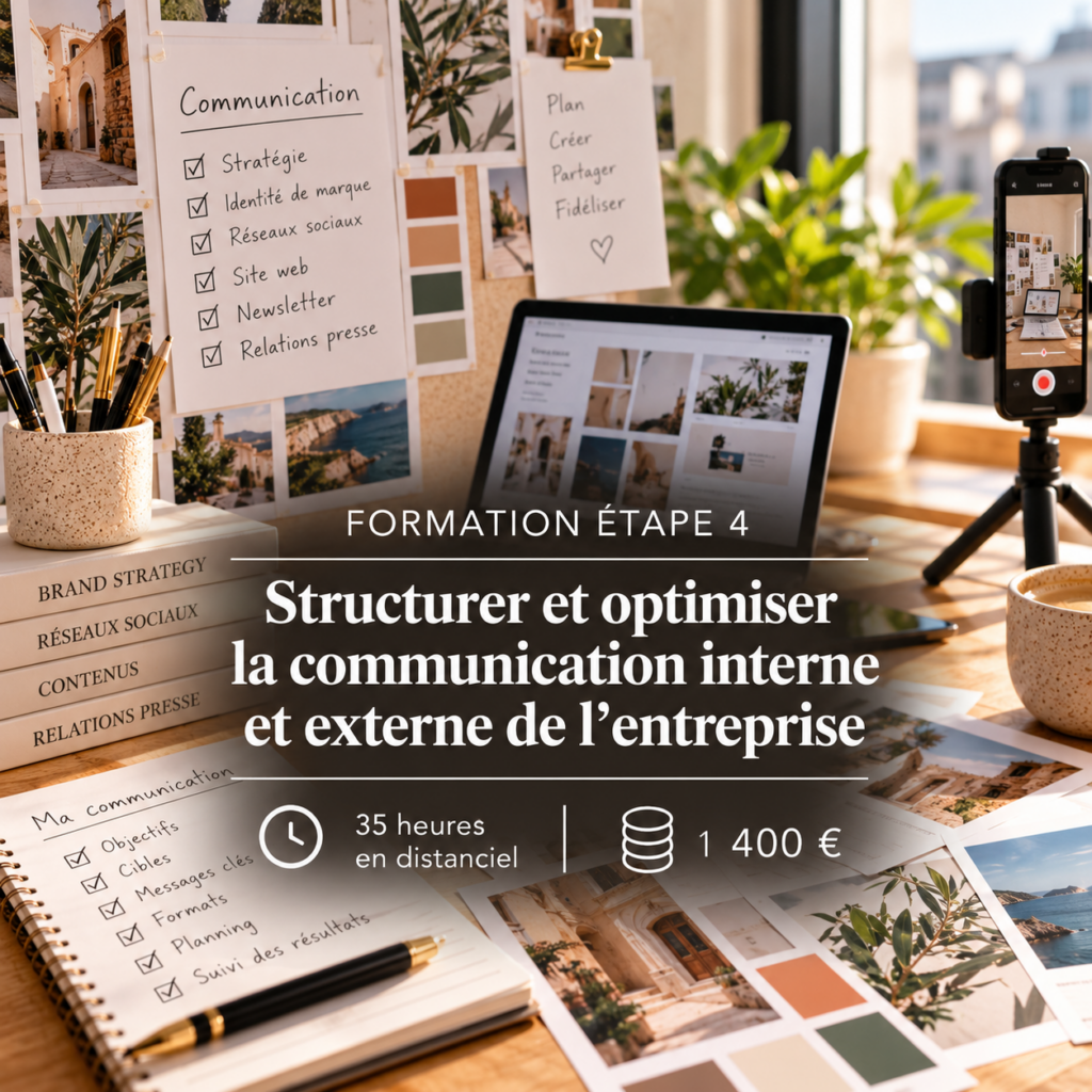 ETAPE 4 - Structurer et optimiser la communication interne et externe de l’entreprise