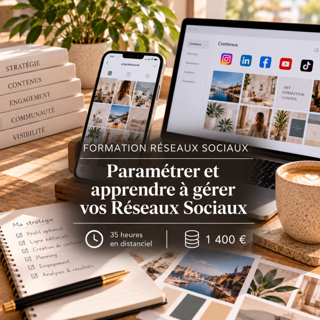 Formation parametrer et apprendre a gerer ses réseaux sociaux art professional school